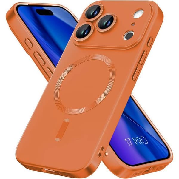 Magnetiskt skal - E.F.Connection - för iPhone 17 Pro - Stötskydd i silikon - Orange Orange