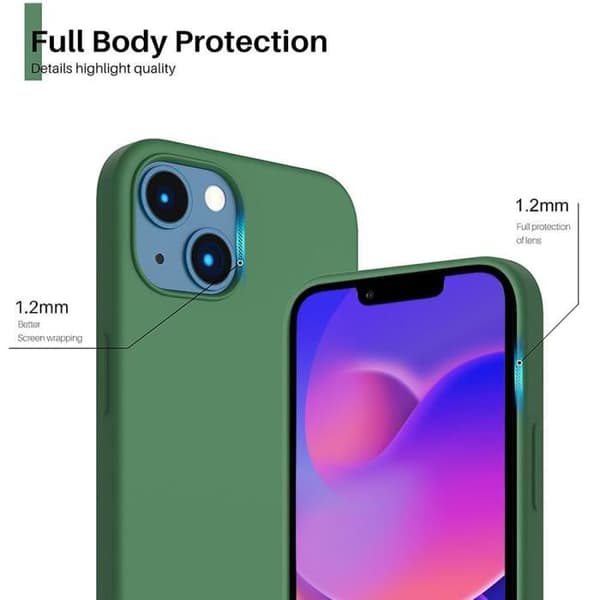 Coque - E.F.CONNECTION - för iPhone 14 Plus - Silikon TPU - Mjuk - Mörkgrön Nattgrönt