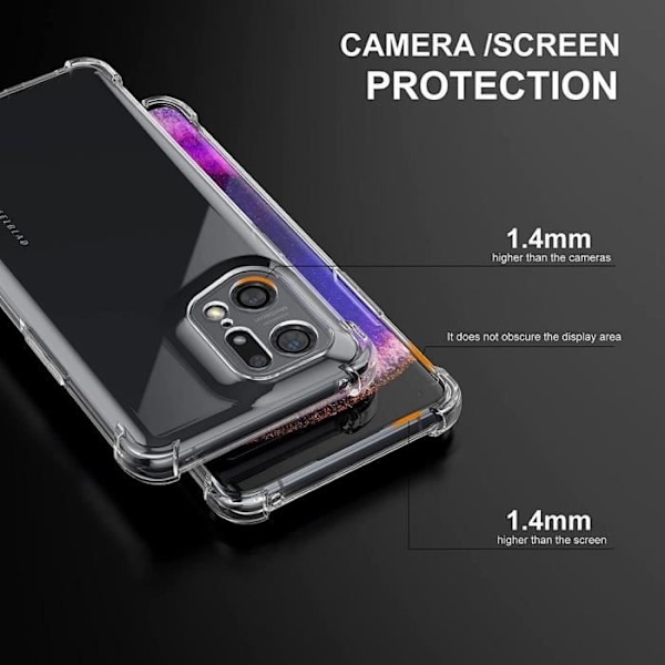 Fodral till OPPO Find X5 Pro TPU Stötsäker Transparent + 2 härdat glasögon skyddsglas Transparent