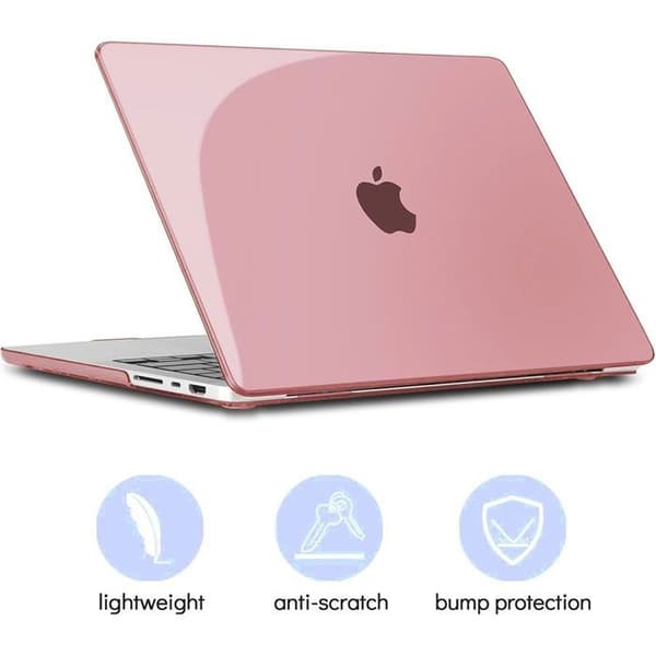 Skyddsskal för MacBook Pro 14" - M5 M4 M3 M2 M1 - Halkfri - Ventilationsöppningar - Rosa Ros