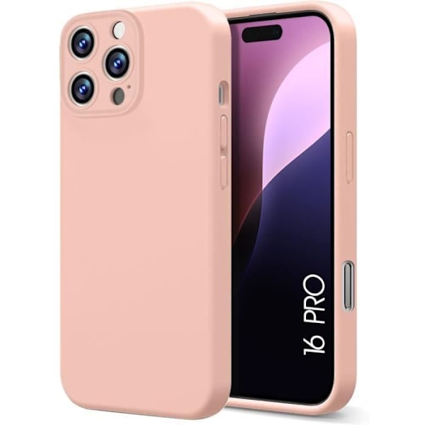 Etui til iPhone 16 Pro, Matt Silikone Ultra Slim Blødt Beskyttelsescover - Pink Rosa