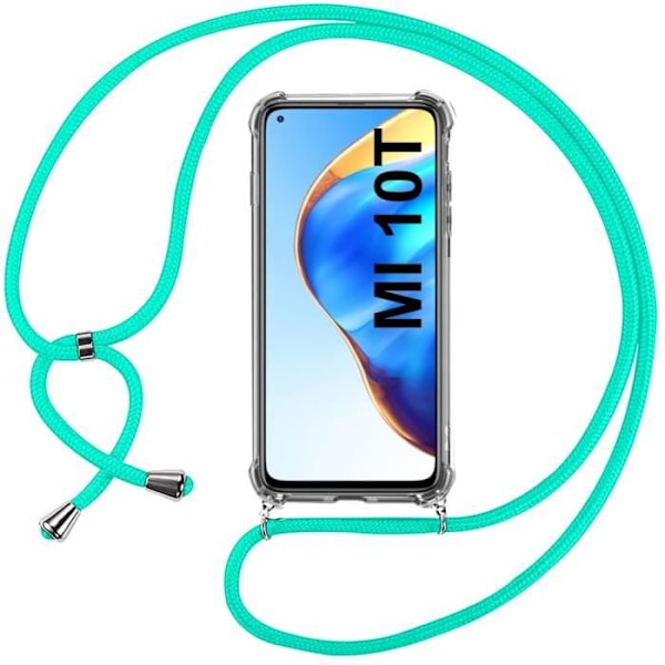 Skyddsfodral för Xiaomi Mi 10T - E.F.CONNECTION - Mjuk - Förstärkt hörn - Anti-Scratch - TPU - Grön Transparent-Grön