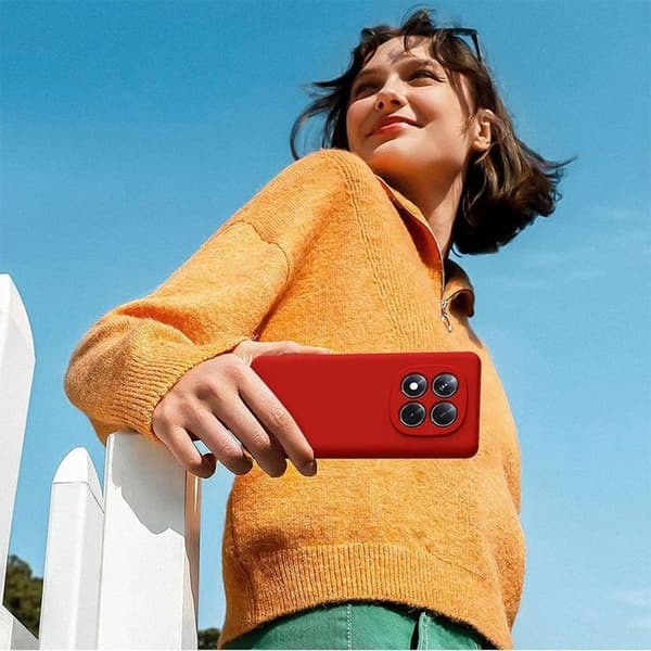 Coque Cordon för Xiaomi Redmi Note 15 Pro Plus 5G, Silikonvätska Stötsäker - Röd Röd