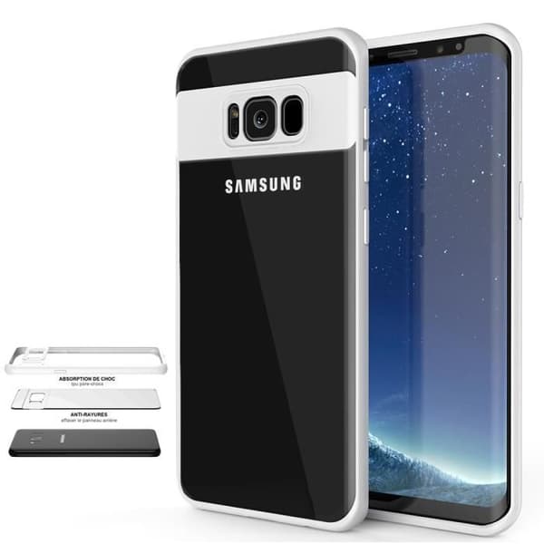 Skyddsskal - Efconnection - för Samsung Galaxy S8 - Silikon - Stötsäker - Matt Vit Vit