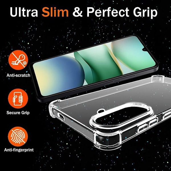 Coque + 2 Glas Dubbel Skydd för Xiaomi Redmi A5 4G, Transparent Stötabsorberande Silikonbeskydd Transparent