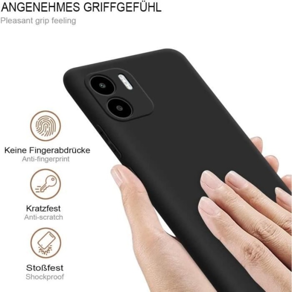 Skyddsskal - E.F.CONNECTION - för Xiaomi Redmi A1/A2 - Mjuk - Svart - Förstärkt skydd Svart
