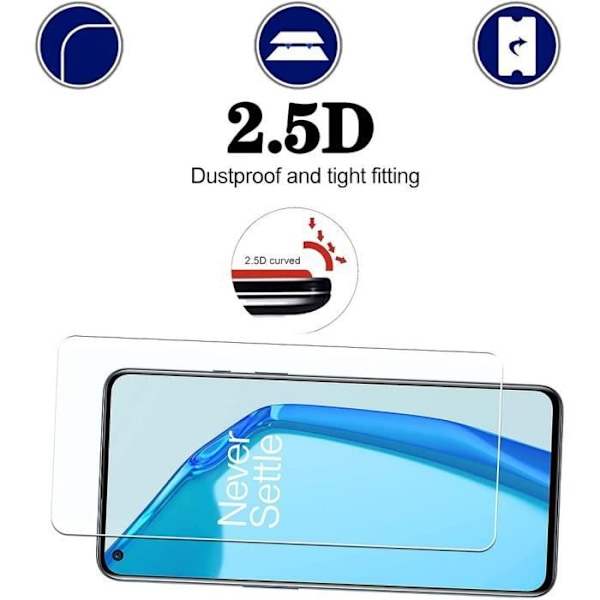 Härdat Glas - E.F.CONNECTION - för One Plus 9 - 3-pack - Repulsionsskydd - Skärmskydd Transparent