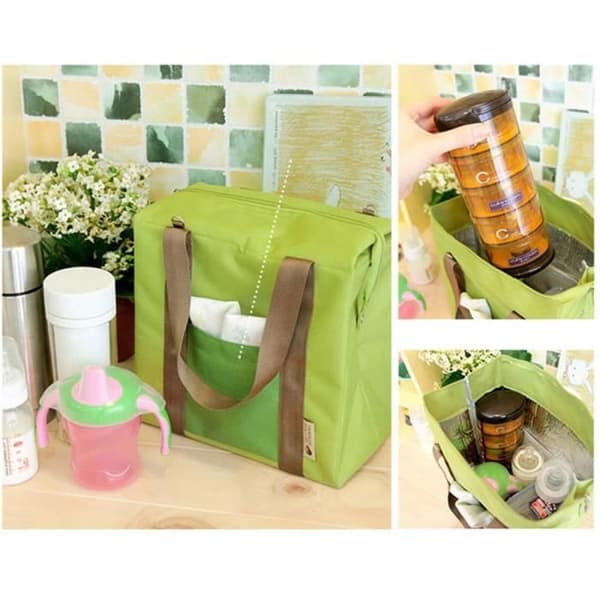 Kylväska - E.F.CONNECTION - Lunch Picknick - 36x27x13,5 cm - Mögelresistent Grön