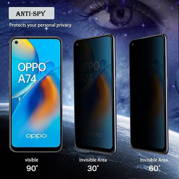 [3 stycken] Antispionhärdat glas för OPPO A53 - A53s stötsäkert skydd Svart