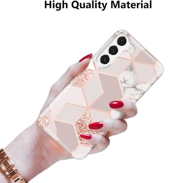 Fodral till Xiaomi Redmi 12 4G-5G (ej för Redmi Note 12) med 2 härdade glasögon ingår - Smal och elegant skyddsresistent rosa