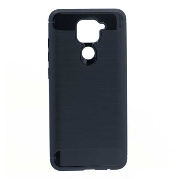 Sort blødt etui til Xiaomi Redmi Note 9 børstet kulstofeffekt Svart
