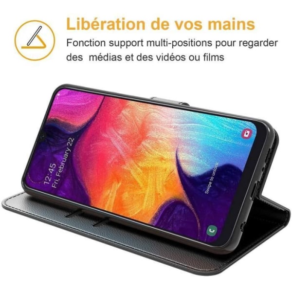 Etui til Huawei P30 (6,1") Sort tegnebog Anti-ridsestabil Elegant Sort Svart