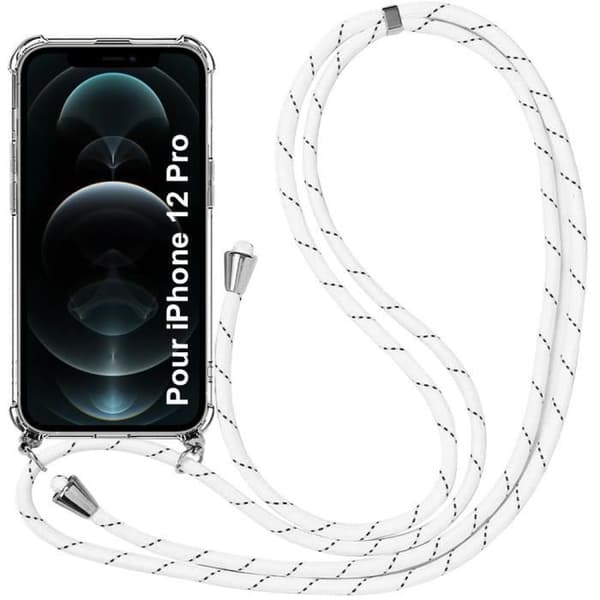 Skyddande Hölje - E.F.CONNECTION - för iPhone 12 Pro - Flexibelt - Transparent-Vitt - Stötsäkert Vit