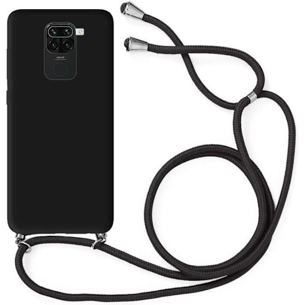 Beskyttelsesetui til Redmi Note 9 - E.F.CONNECTION - Blødt - Sort - Med justerbar skulderrem Svart