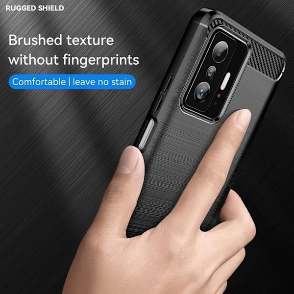 Skyddande skal för Xiaomi 11T 5G - E.F.CONNECTION - Mönster linjer stål - Svart Svart