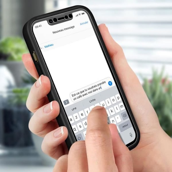 Fodral för iPhone 14 (6.1") Heltäckande fram + bak 360 svart Svart