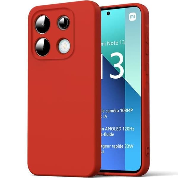 Skyddsfodral - E.F.CONNECTION - Xiaomi Redmi Note 13 4G - Silikon - Slim - Halkfri Röd