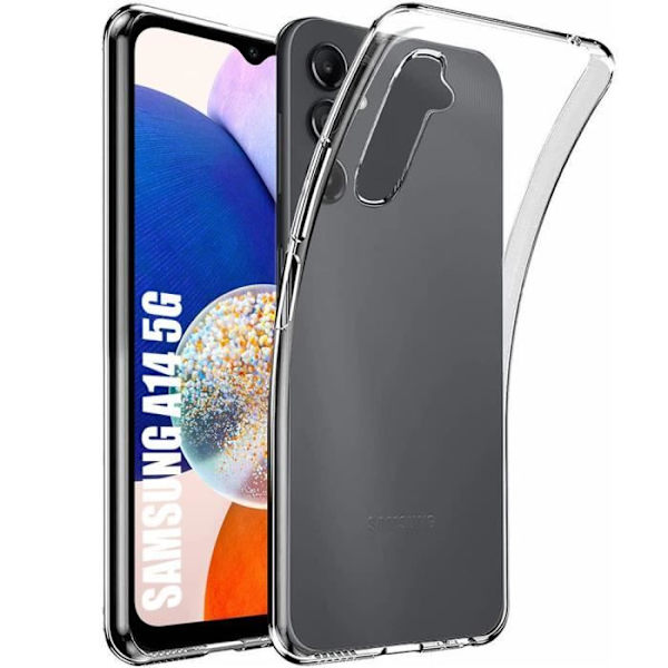 Fodral till Samsung Galaxy A14 4G/5G Mjukt förstärkt skydd Antichock silikon Transparent