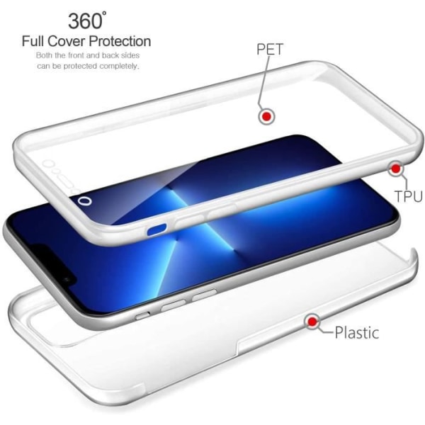 360° Cover Cover til iPhone 13 Pro TPU Transparent Transparent