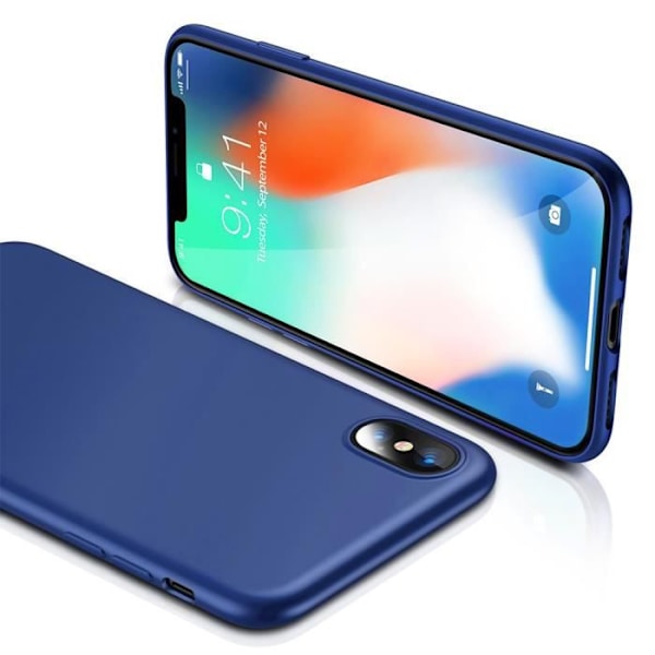 Coque - Apple - iPhone X - Stötålig - Silikon - Matt Finish - Mjuk Blå