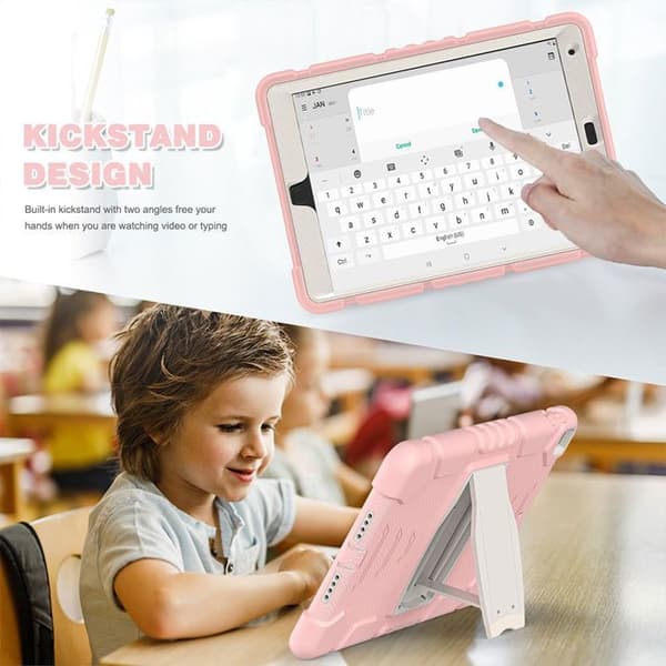 Fodral för iPad 10,2" - Heltäckande skydd - Rosa - Silikon och PC - Bakstöd - Stötsäkert Rosa