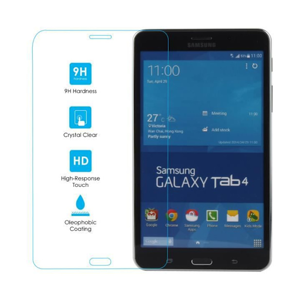 Skärmskydd - Kit Me Out - Samsung Galaxy Tab 4 T230 - Härdat glas - Hårdhet 9H - Transparent Transparent