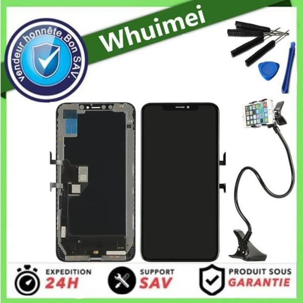 För iPhone XS Max LCD-skärm + pekskärm med verktyg svart + present
