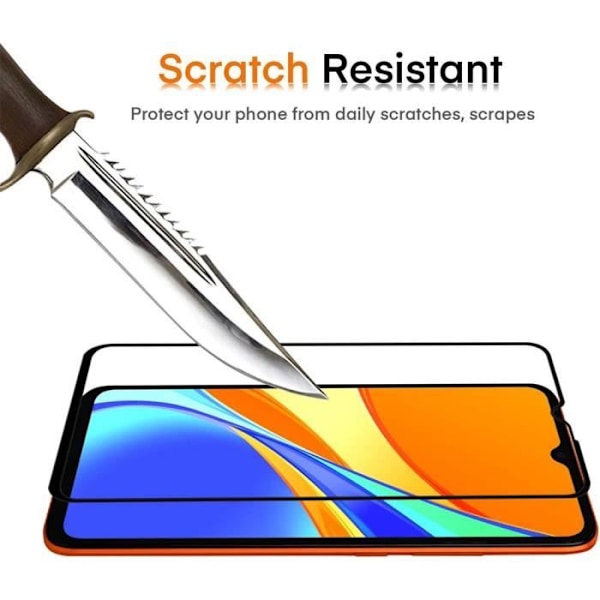 Fuldt hærdet glas til Xiaomi Redmi 10C - E.F. CONNECTION - Pakke med 2 sorte anti-sporglas Transparent med svart kant