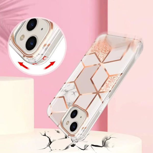 Coque - E.F.CONNECTION - för iPhone 15 - Rosa - Marmor - Överlägset skydd Rosa