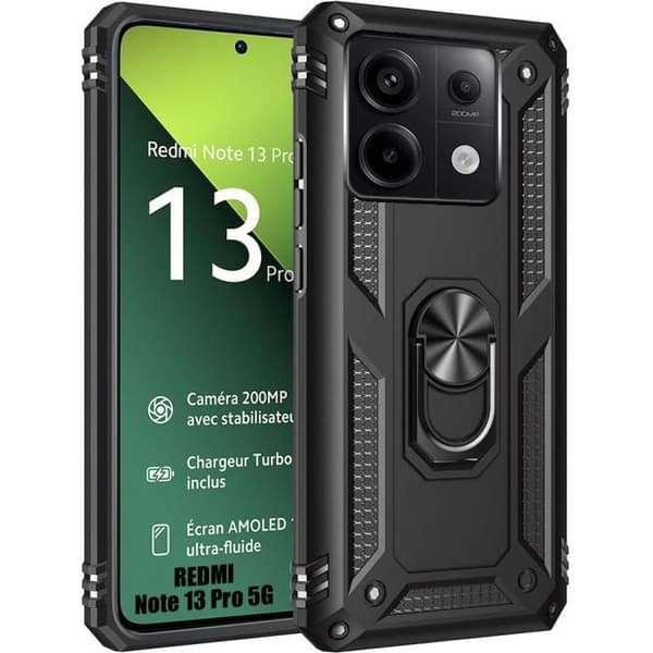 Fodral till Xiaomi Redmi Note 13 Pro 5G (ej för 4G) - Svart förstärkt skydd Stötsäkert Anti-Scratch