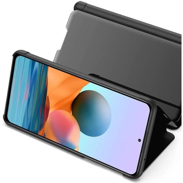 Redmi Note 10 Pro Case Pu Läder Flip Case Cover Flip Case Genomskinlig Clear View Spegeleffekt 2018