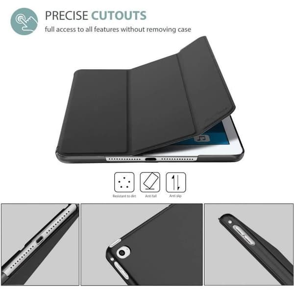 Coque Tablett - E.F.CONNECTION - för iPad mini 4 - Svart - Stöd 3 positioner - Auto Väckning/Sömn Svart