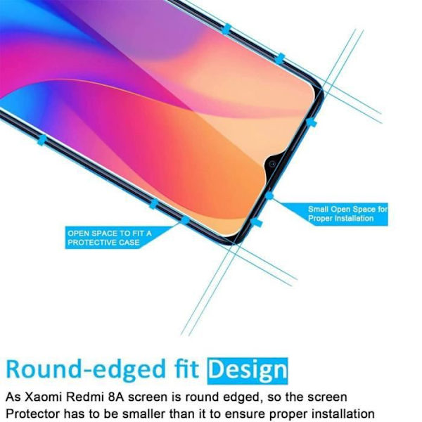 Skärmskydd - E.F.CONNECTION - för Redmi 8 - Härdat Glas - Rep-resistant - Paket med 4 Transparent