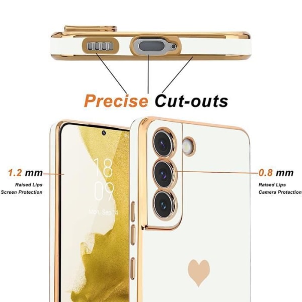 TPU-fodral för Xiaomi Redmi A2 White Heart Pattern + 2 härdat glas stötsäkert skydd