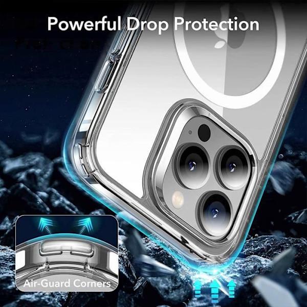 Silikonfodral till iPhone 14 Pro Max Magnetic Circle Transparent skydd Transparent