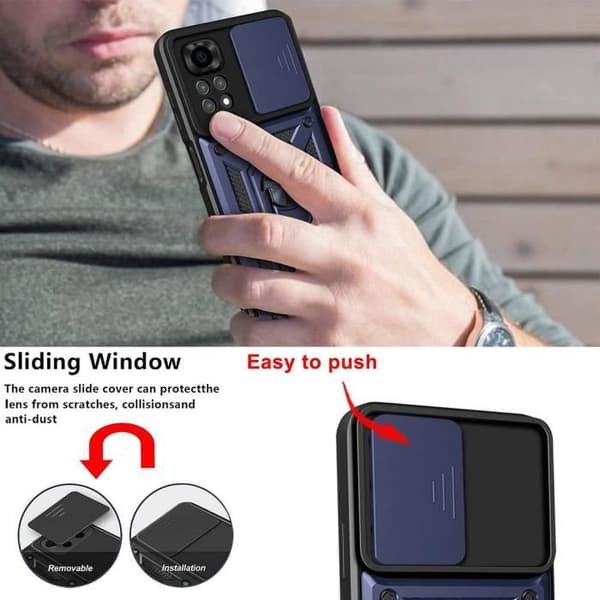 Skyddshölje - E.F.CONNECTION - Redmi Note 11 Pro - Stötsäker - Kameraskydd - Mörkblå marinblå