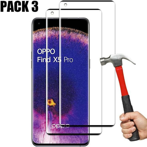 3 hærdede briller til OPPO Find X5 Pro Transparent Protection Transparent