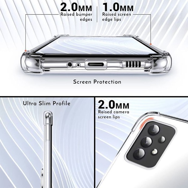 Coque för Xiaomi 14T - Transparent Silikon Stöttålig med Stöd Svart - E.F.Connection Transparent