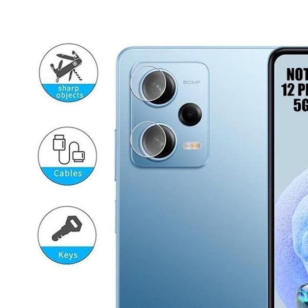 2 x härdat glas kameraskydd för Xiaomi Redmi Note 12 Pro 5G Transparent