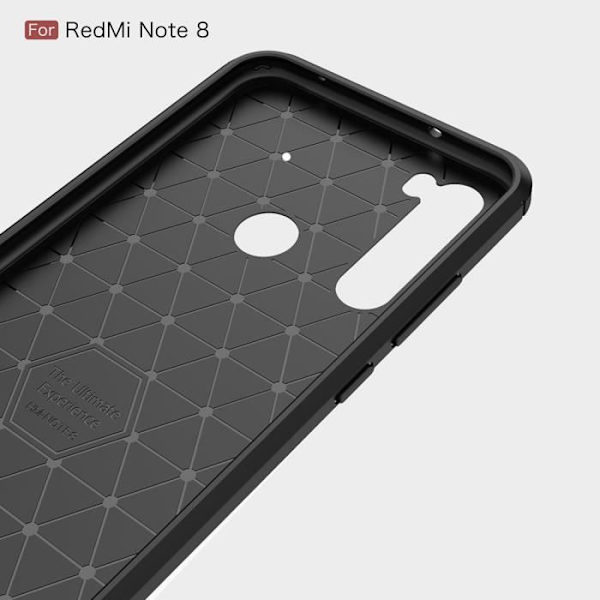 Coque - Xiaomi - Redmi Note 8 - Carbonfiber - Stødabsorberende - Blød - Sort Svart