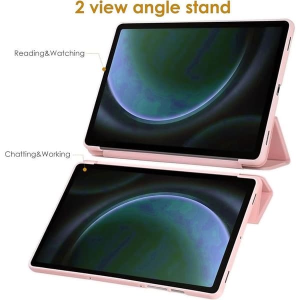 Fodral för Samsung Galaxy Tab S9 FE/S10 FE/S10 Lite - Rosa - Repellerande skydd - Fällbart stativ - Väcka/sova Ros
