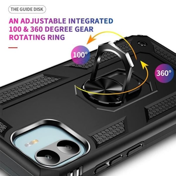 Skyddande skal - E.F.CONNECTION - Xiaomi Redmi 13C - Svart - Hårt - Stöd 360° Svart