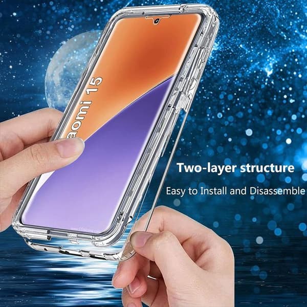 Skyddsskal - E.F.CONNECTION - för Xiaomi 15 - Stötsäker - Transparent - Silikon+PC Transparent