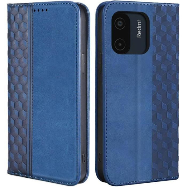 Coque - Xiaomi - Redmi A1/A2 - Lyxigt Läder - Mörkblå - Videostödsläge marinblå