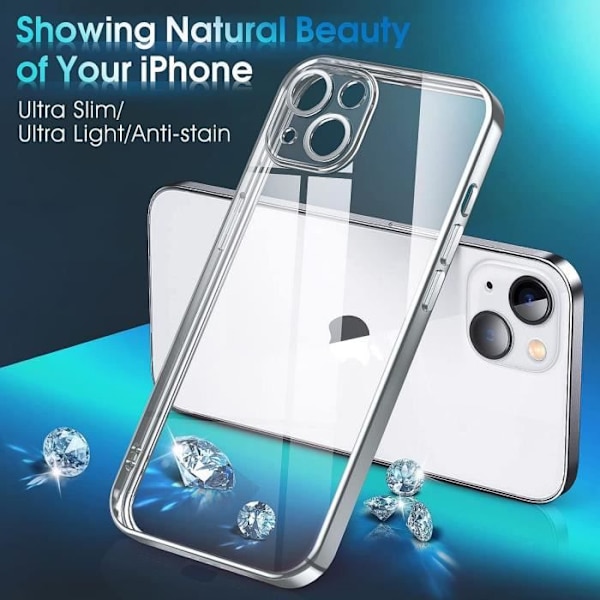 Coque - E.F.CONNECTION - för iPhone 14 - Silver - Ultra slim - Flexibel Silver