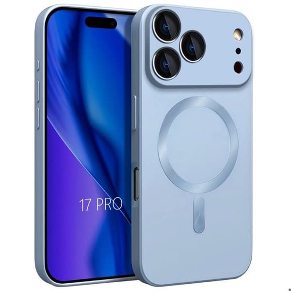 Mobilskal - E.F.Connection - för iPhone 17 Pro - Tunn Silikon med Magnetcirkeln - Blå Blå