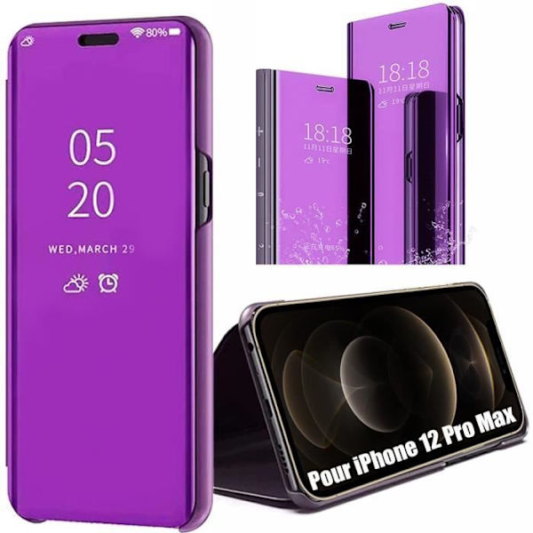 Beskyttelsescover til iPhone 12 Pro Max - E.F.CONNECTION - Smart View Lilla - Hårdt etui Lila