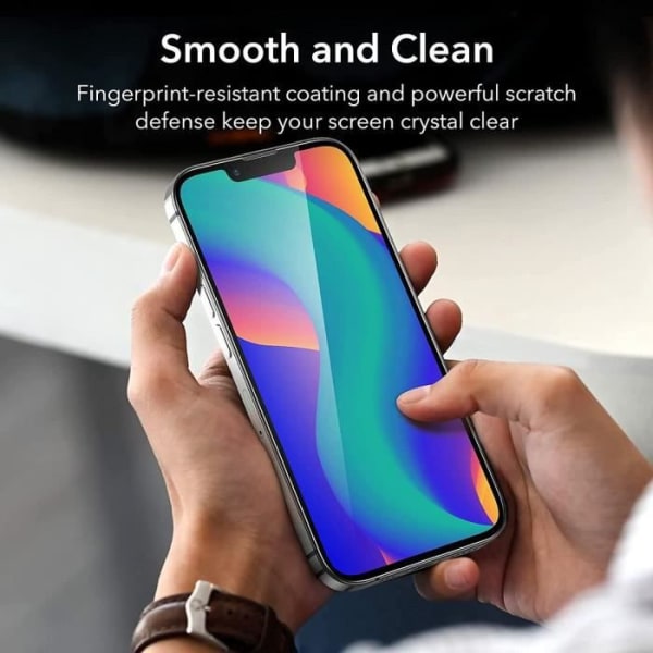 3 x helhärdat glas för iPhone 14 Plus (6,7") skyddsglas Transparent-svart