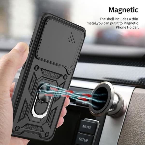 Coque - Xiaomi - 14T Pro - Stötsäker - Ringstöd - Härdat glas Svart