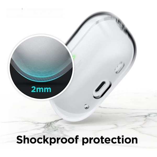 Fodral för AirPods Pro 2 (2022/2023) Stötabsorberande, Repfast, Styv med Slinger - Transparent Transparent